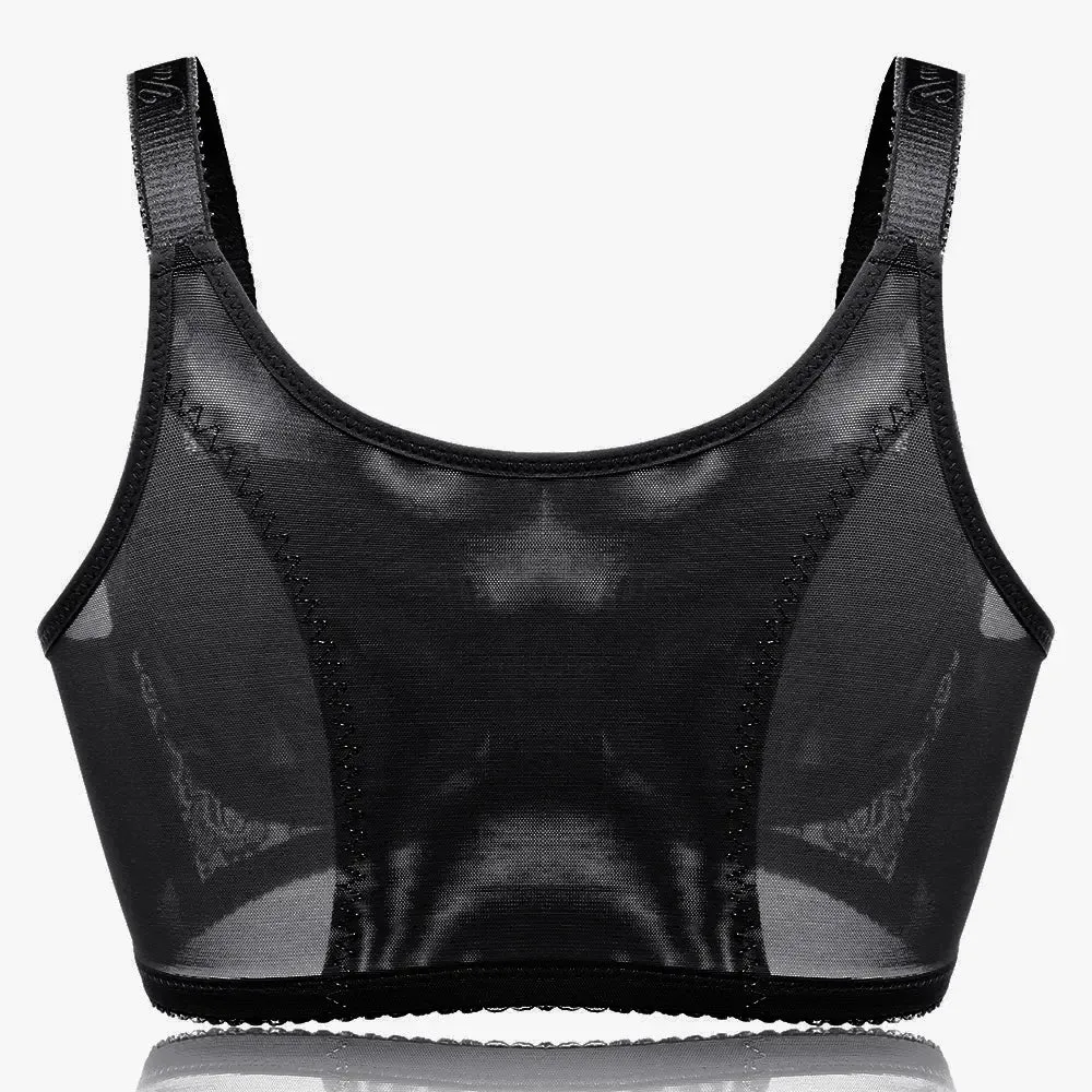 Front Closure Embroidery Push Up Thin Bra