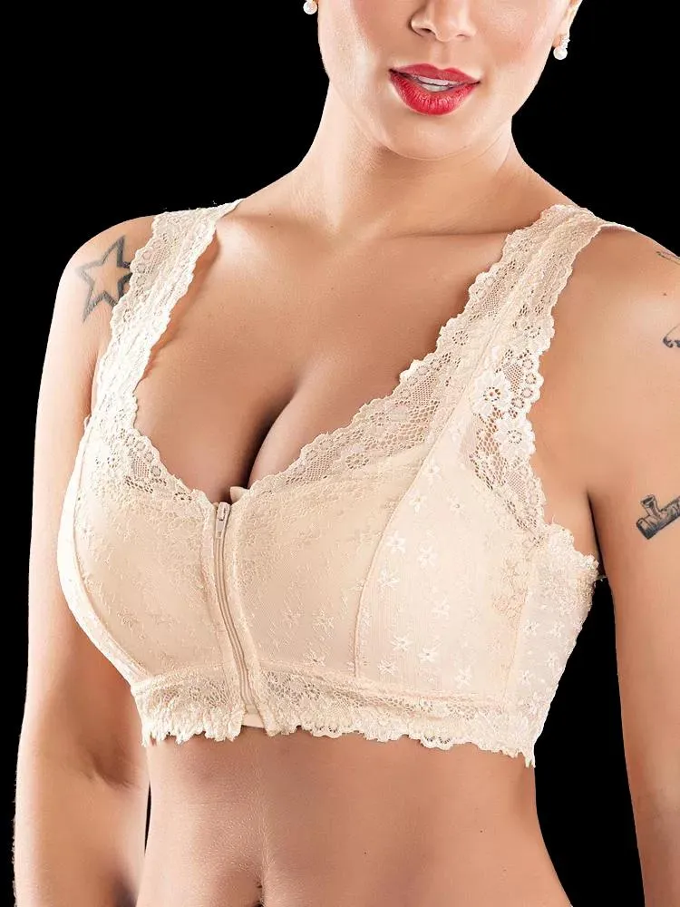Front Zipper Lace Bra