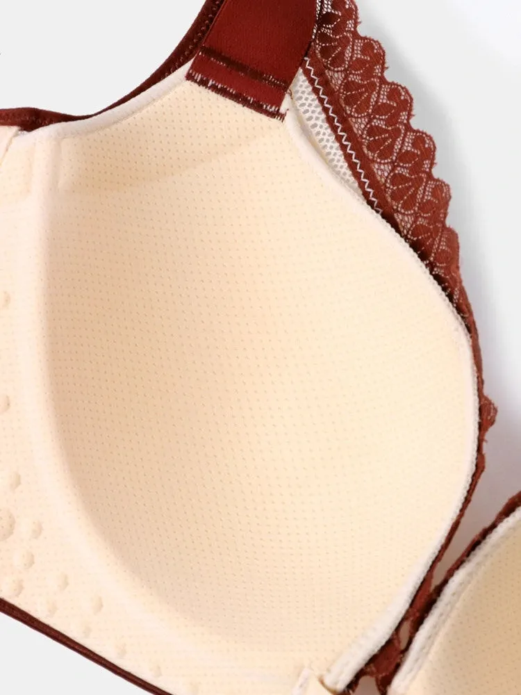Front&Back Closure Lace Sexy Push Up Wireless Bra