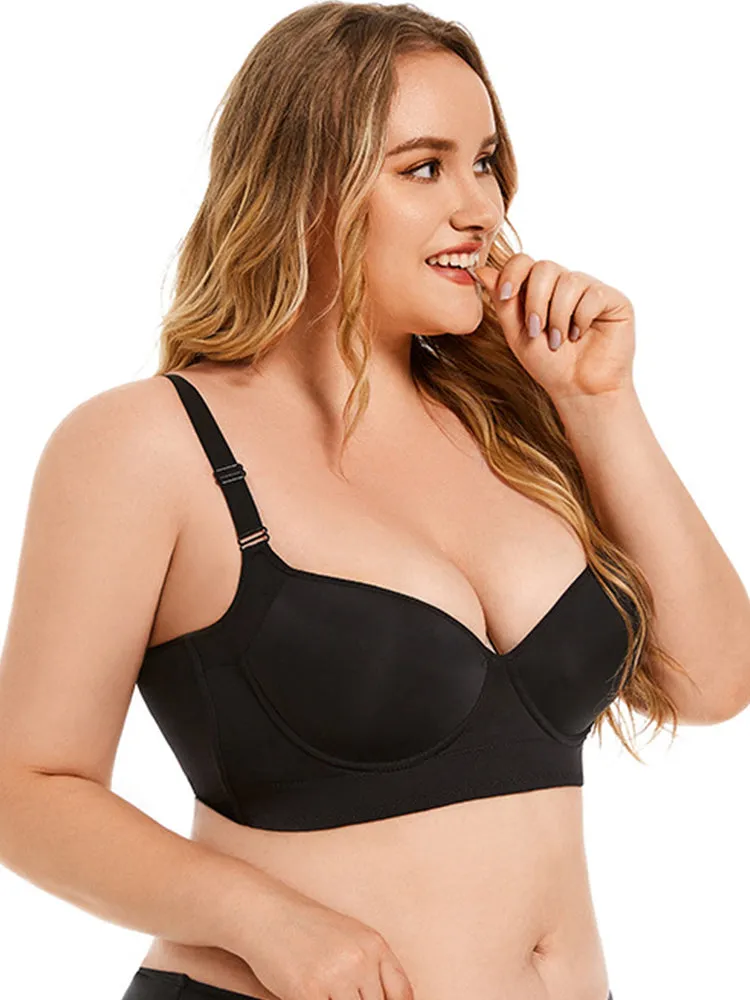 Glossy Seamless Push Up Underwire Bra