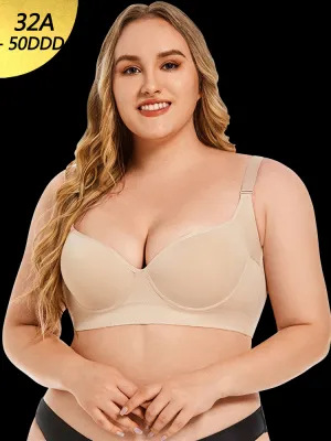 Glossy Seamless Push Up Underwire Bra