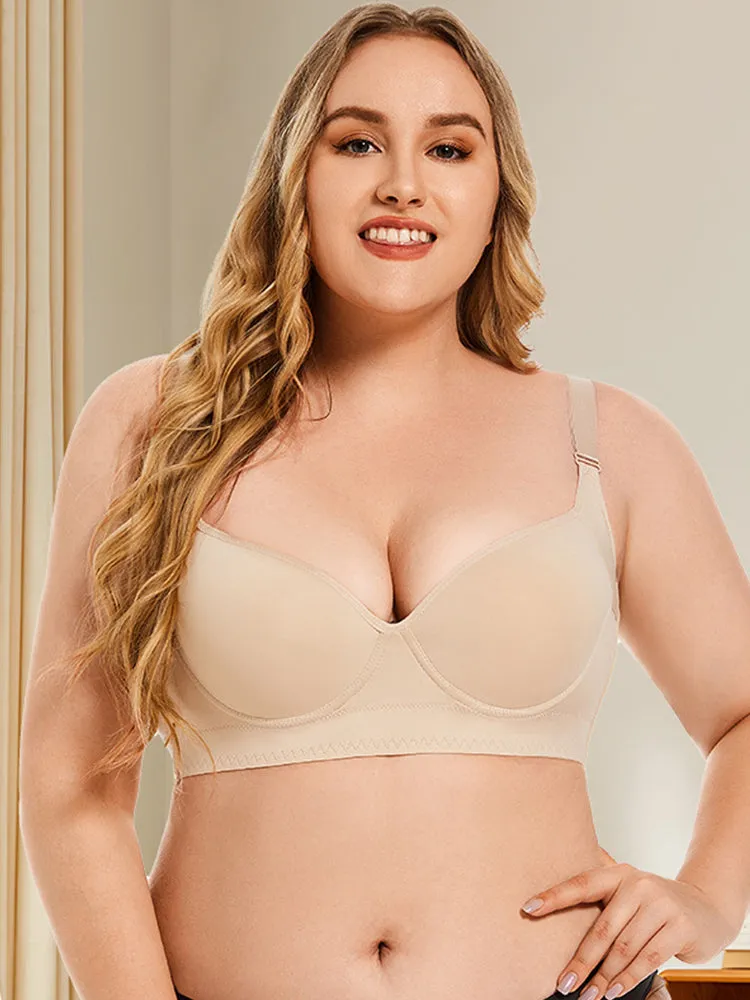 Glossy Seamless Push Up Underwire Bra