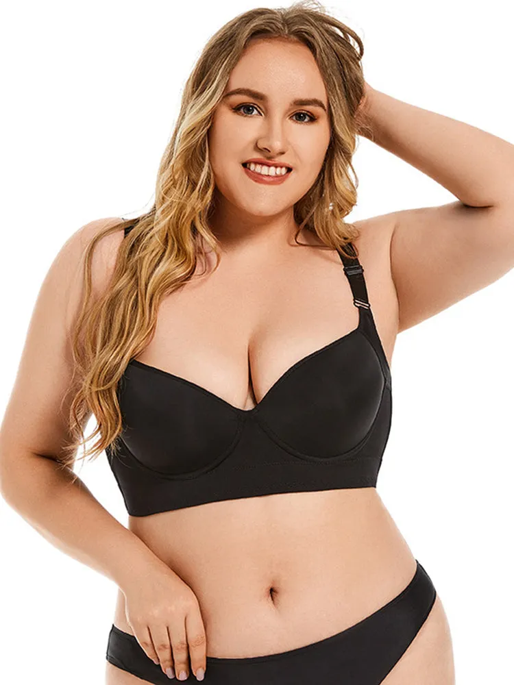 Glossy Seamless Push Up Underwire Bra