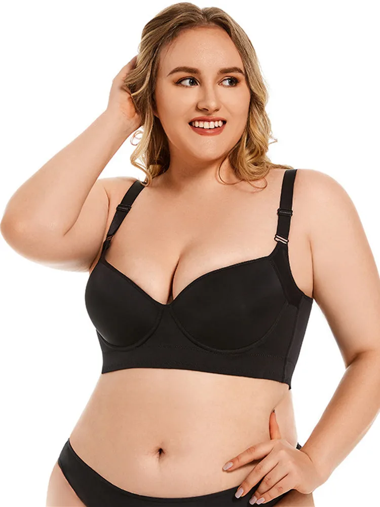Glossy Seamless Push Up Underwire Bra