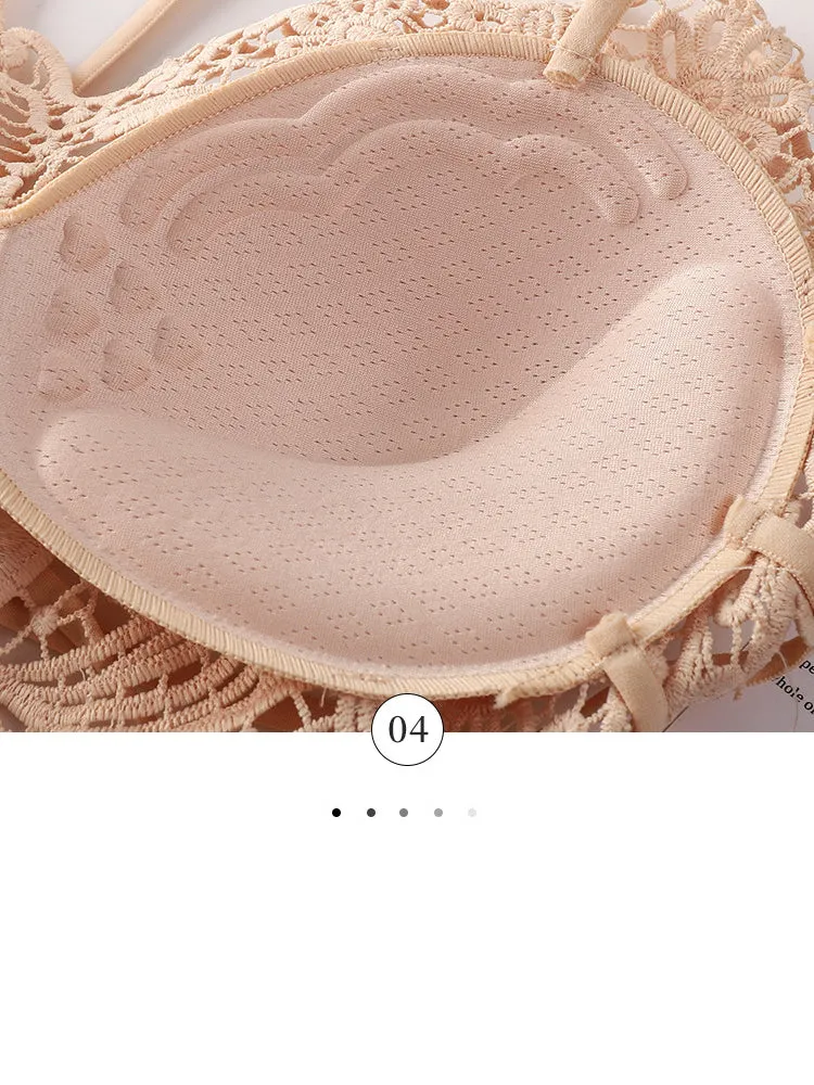 Heart-shaped Embroidered Slim-fitting Hollow Tank Top Bra