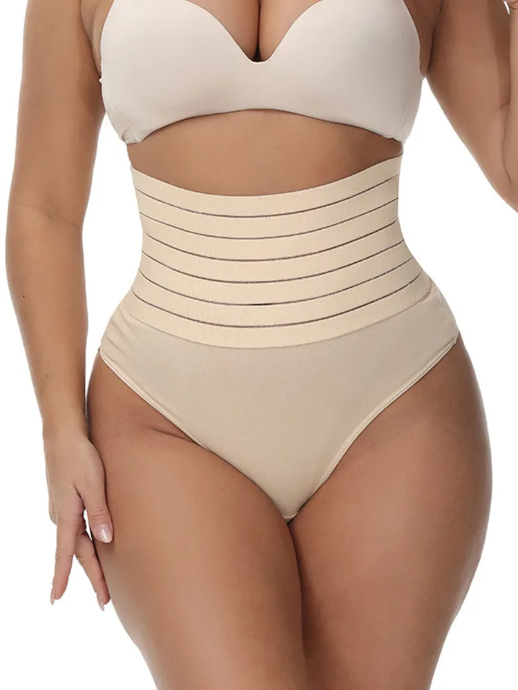 High Waist High Elastic Tummy Thong Shapewear