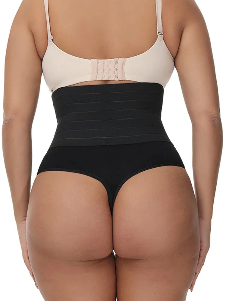 High Waist High Elastic Tummy Thong Shapewear