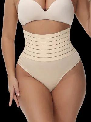 High Waist High Elastic Tummy Thong Shapewear