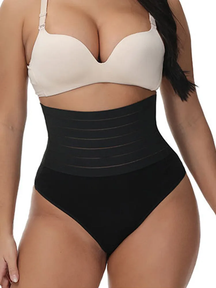 High Waist High Elastic Tummy Thong Shapewear