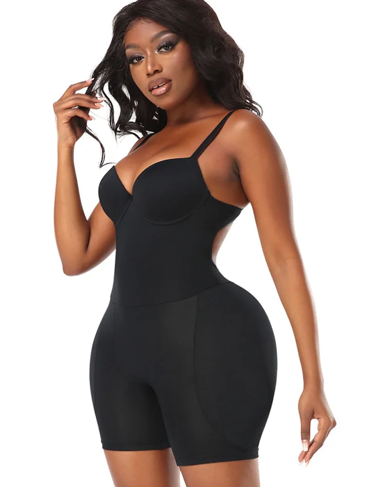 Hip Enhancing Suspenders Tummy Control Shaper Bodysuit