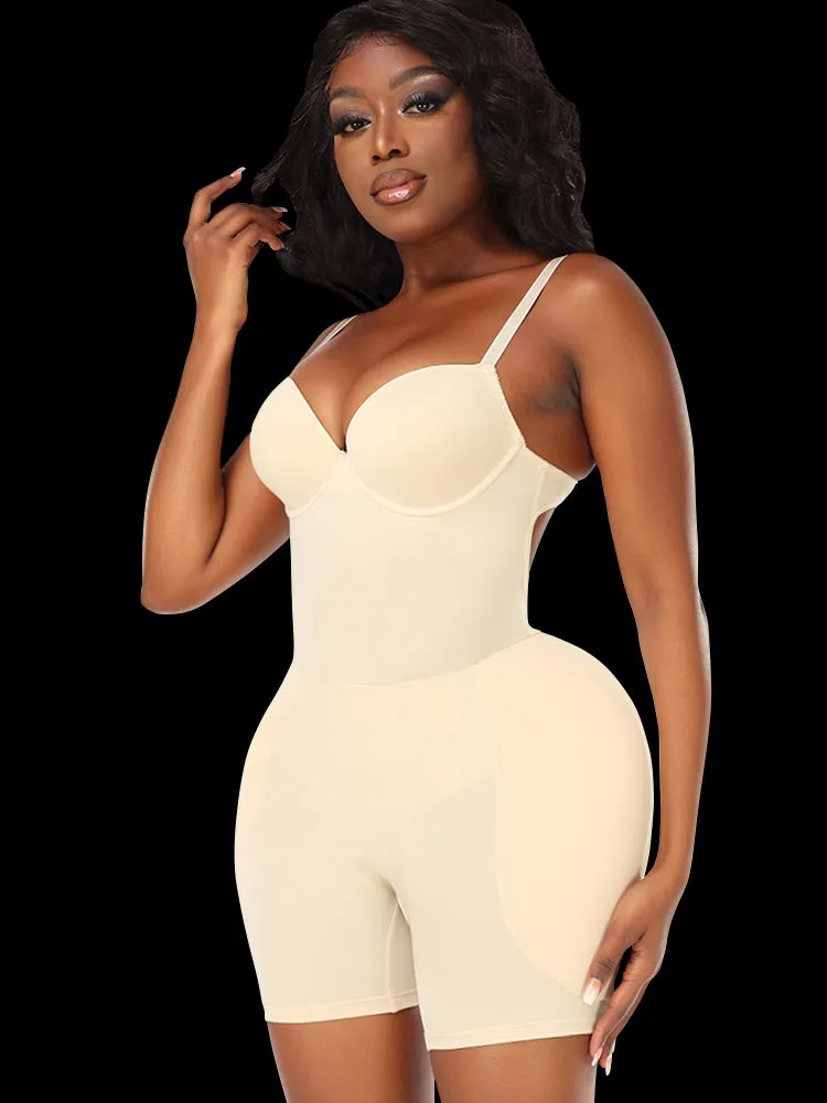 Hip Enhancing Suspenders Tummy Control Shaper Bodysuit