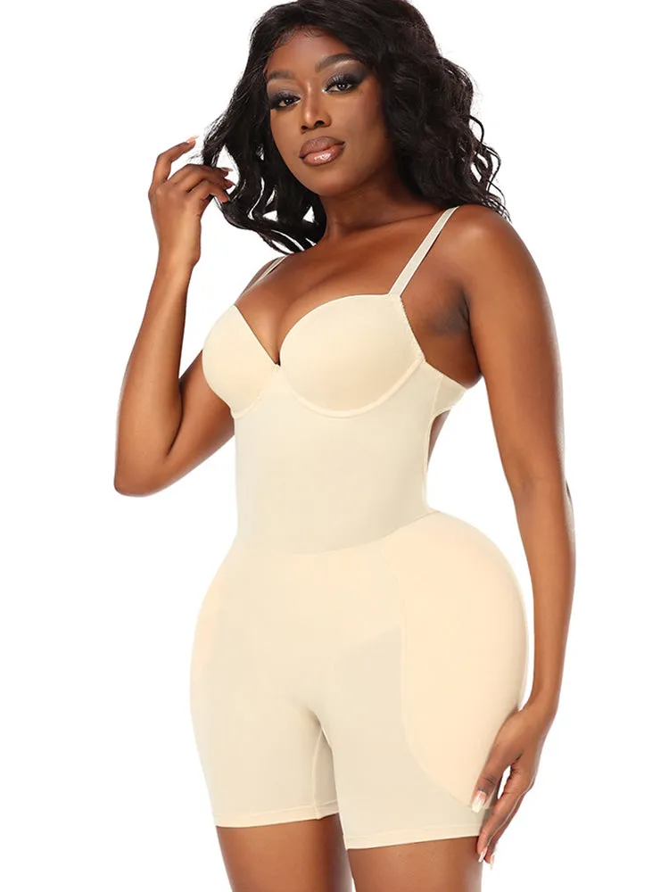 Hip Enhancing Suspenders Tummy Control Shaper Bodysuit