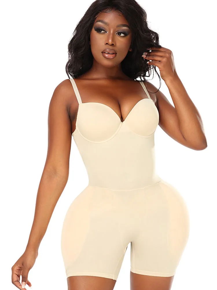 Hip Enhancing Suspenders Tummy Control Shaper Bodysuit
