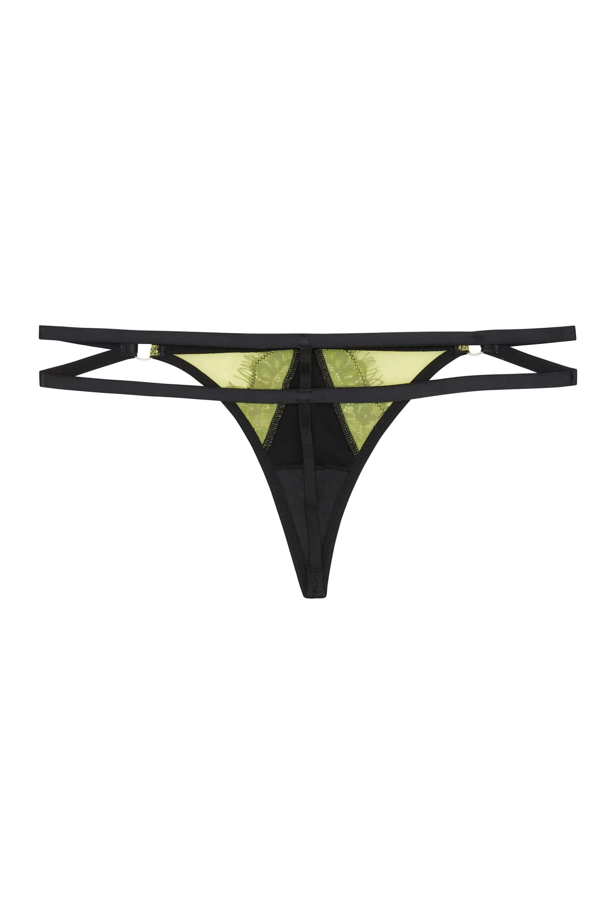 Indigo Lime Strappy Picot Thong