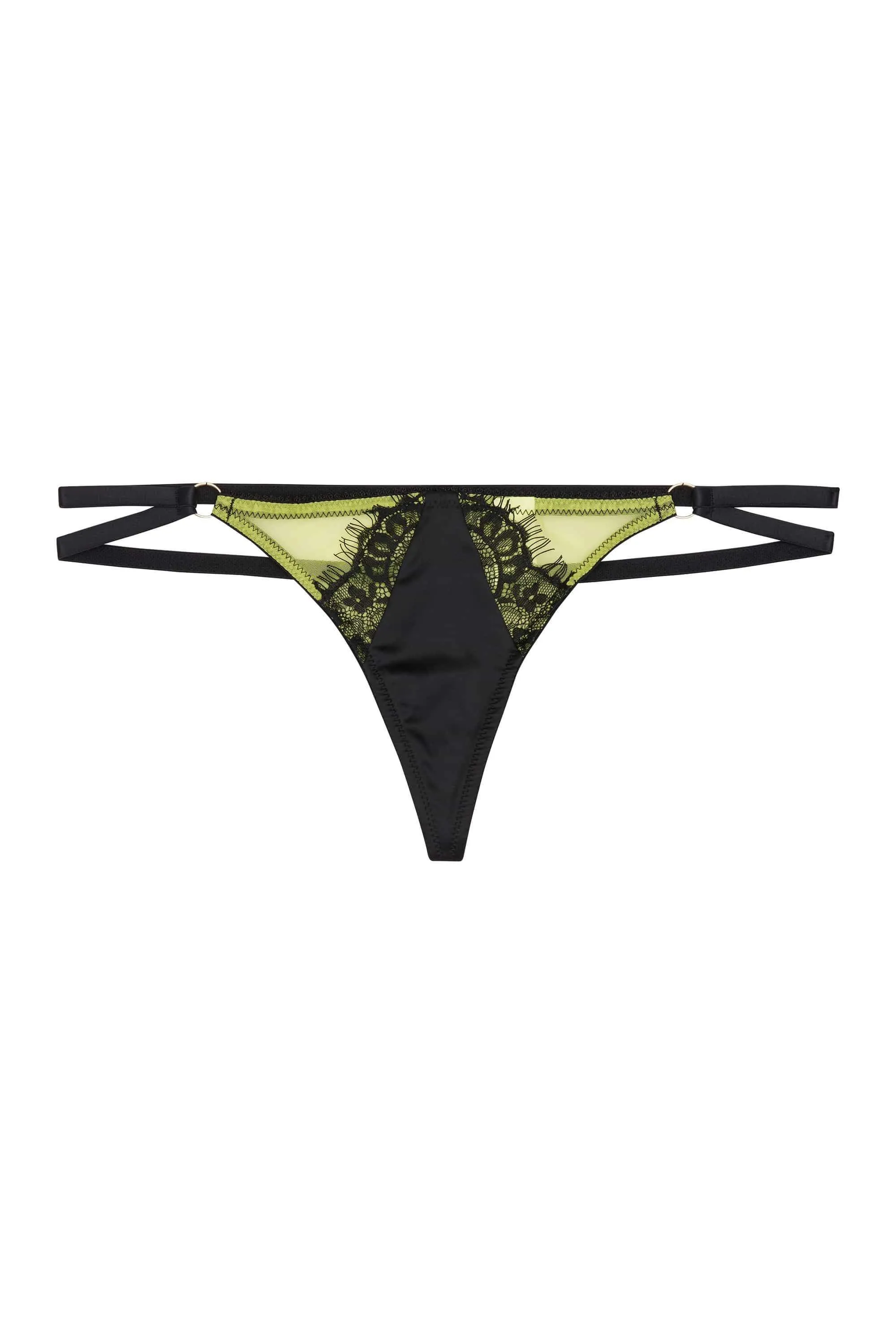 Indigo Lime Strappy Picot Thong