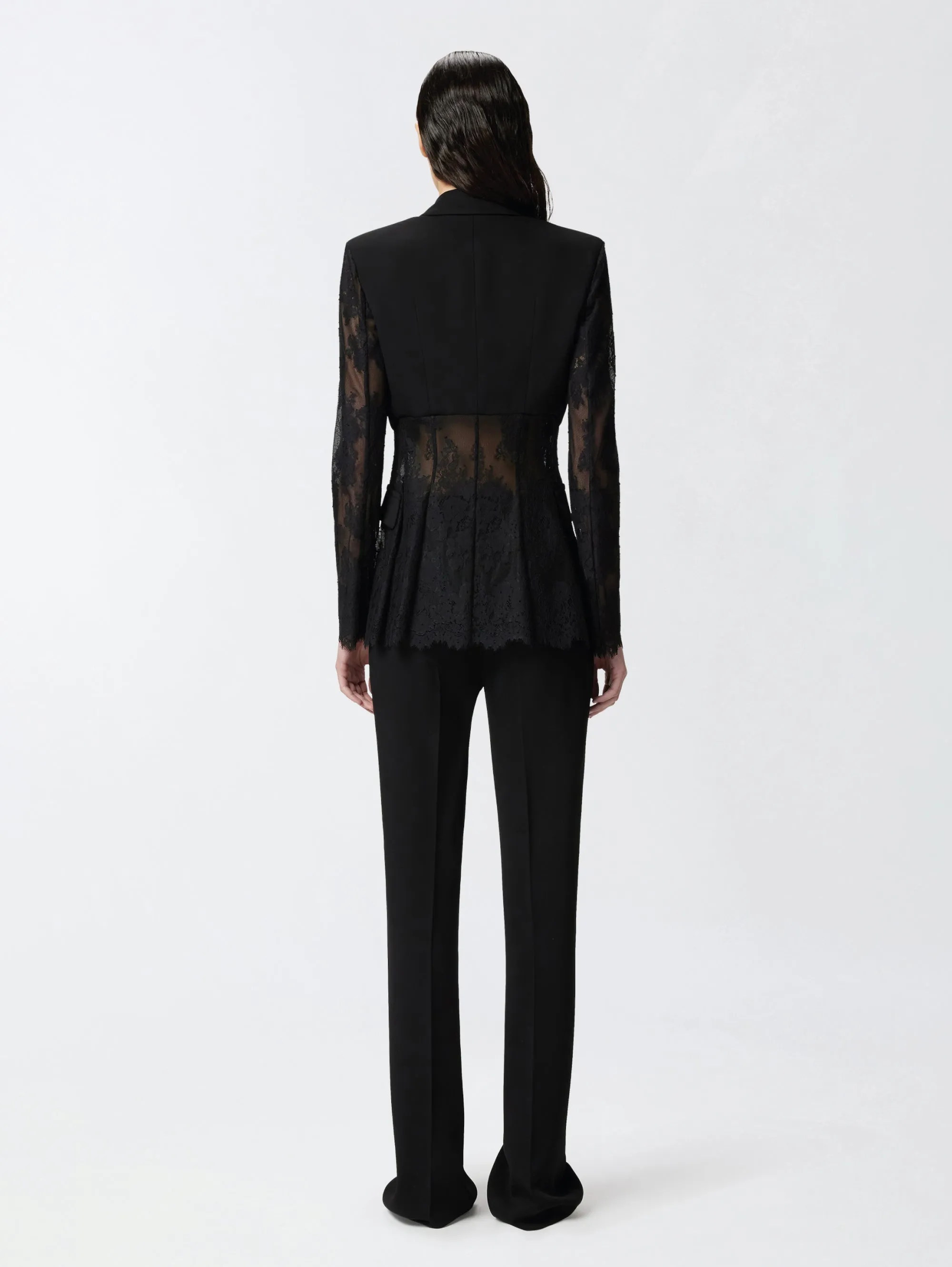 Lace and Technical Black Cady Blazer