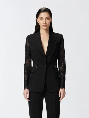Lace and Technical Black Cady Blazer