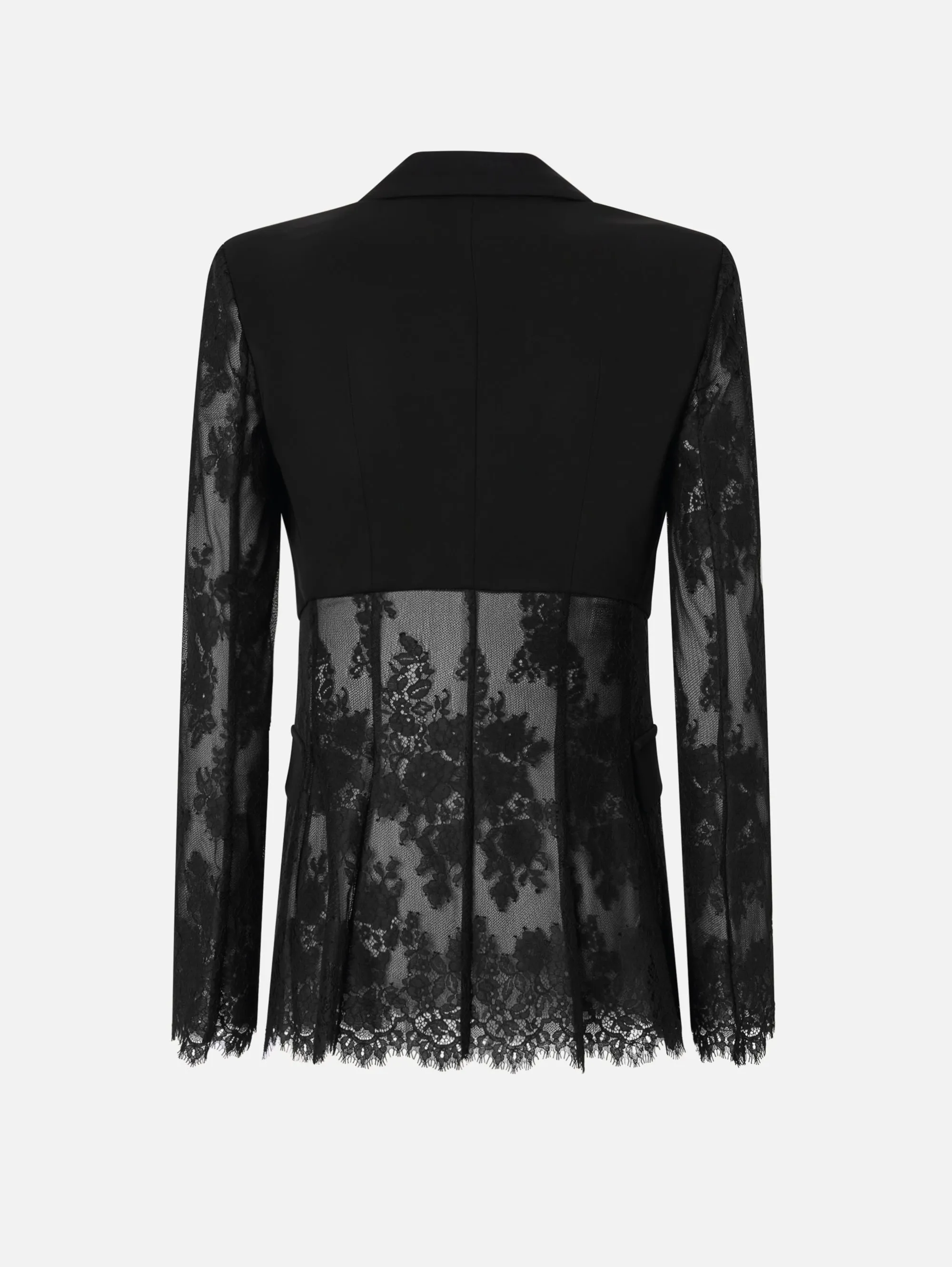 Lace and Technical Black Cady Blazer