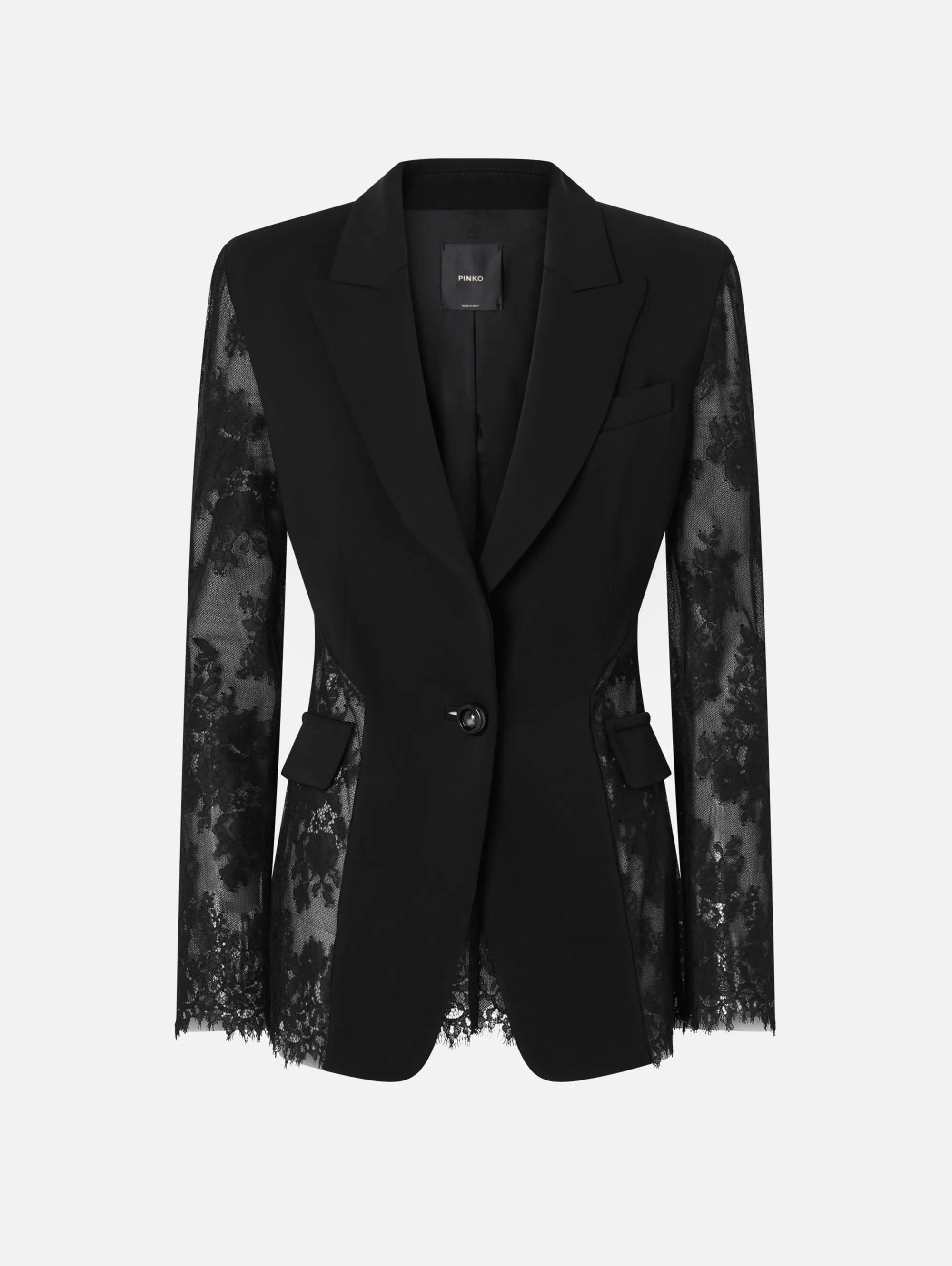 Lace and Technical Black Cady Blazer