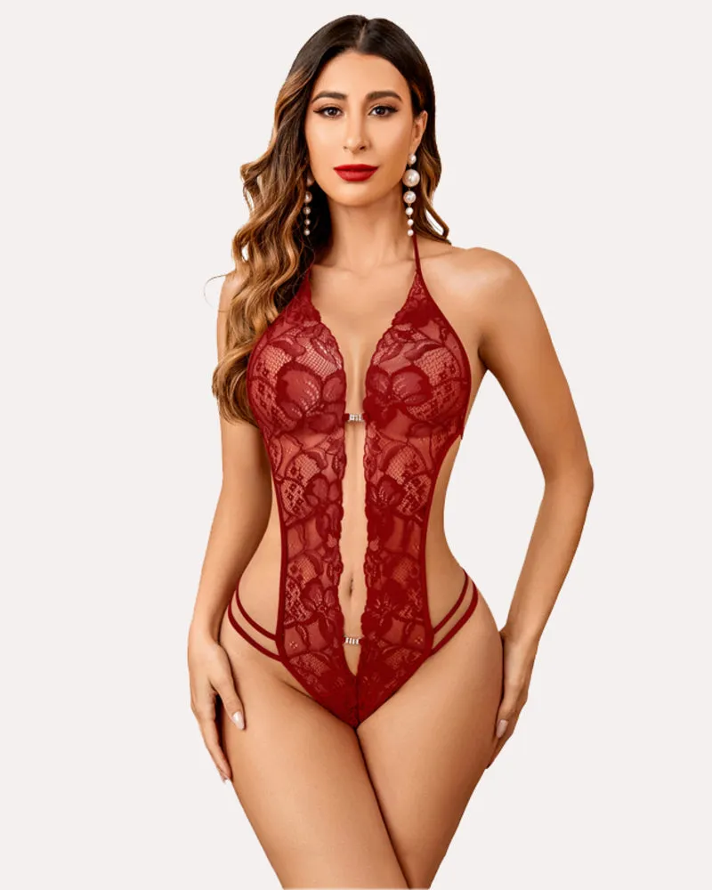 Lace Bodysuit Deep V Teddy (DE Only)