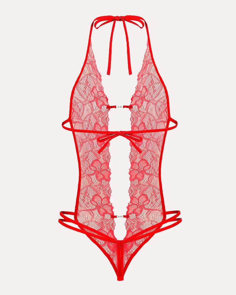 Lace Bodysuit Deep V Teddy (DE Only)