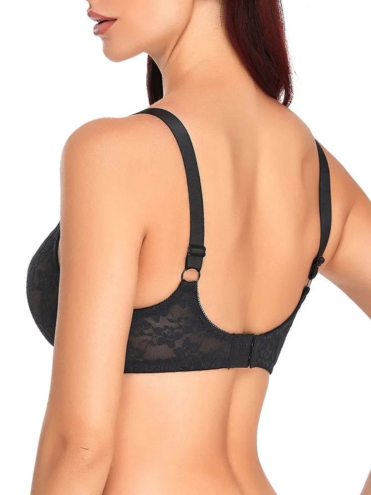 Lace Full Bust Non-padded Push Up Underwire Bra