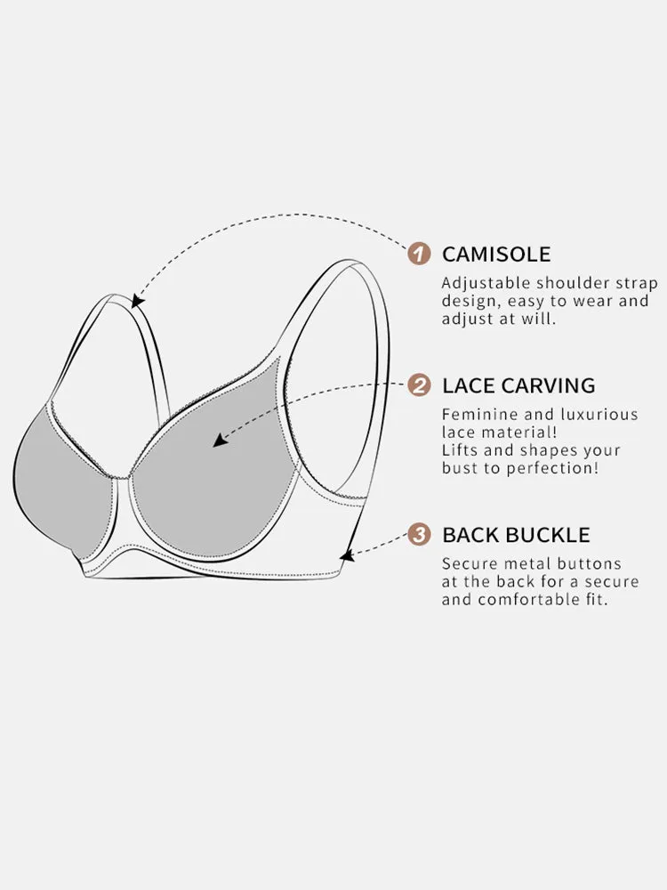 Lace Full Bust Non-padded Push Up Underwire Bra