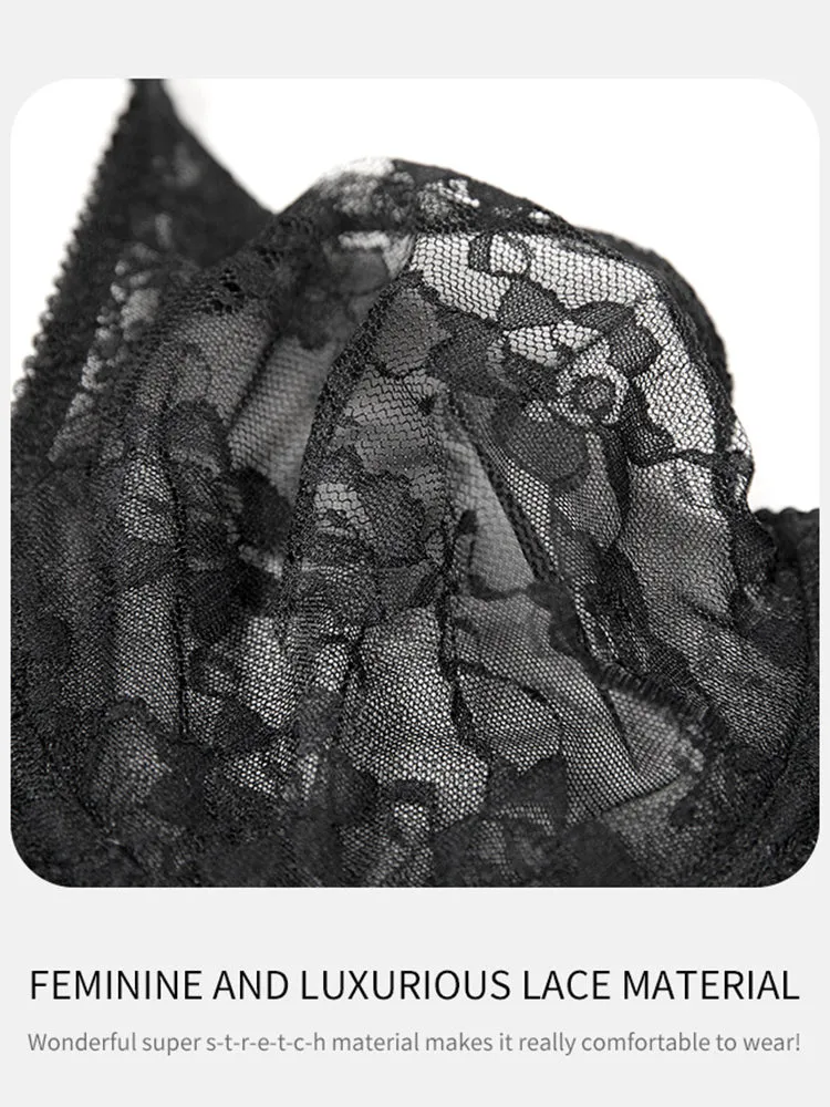 Lace Full Bust Non-padded Push Up Underwire Bra