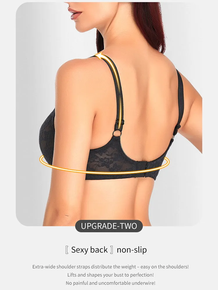 Lace Full Bust Non-padded Push Up Underwire Bra