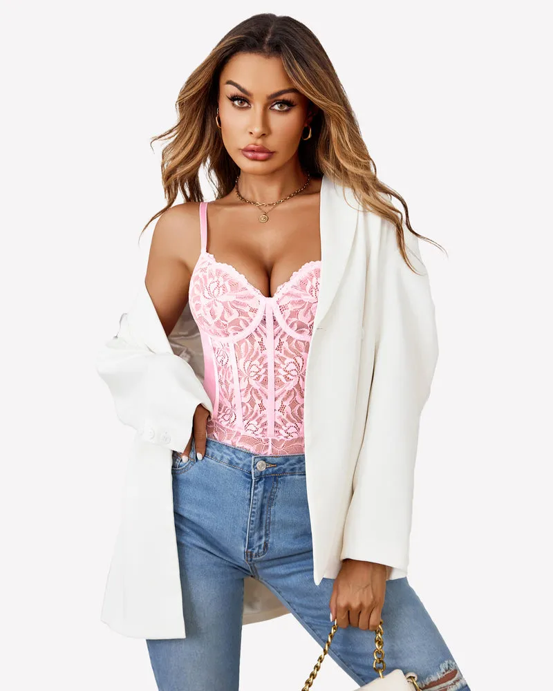 Lace Harness Bodysuit One Piece