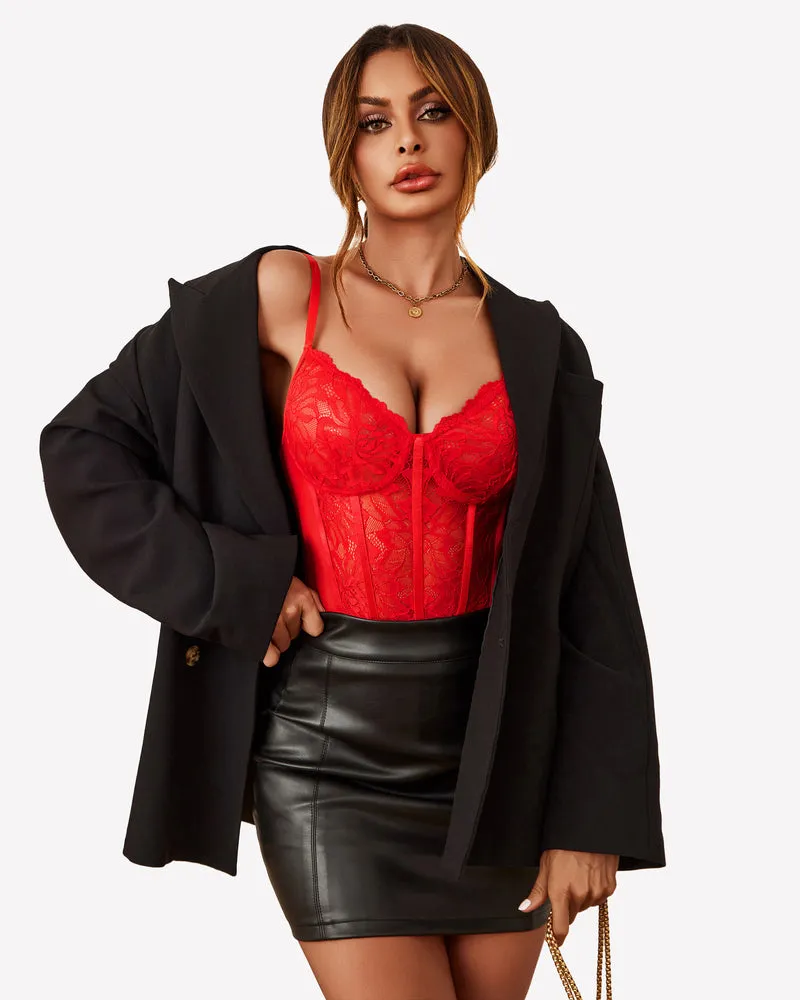 Lace Harness Bodysuit One Piece