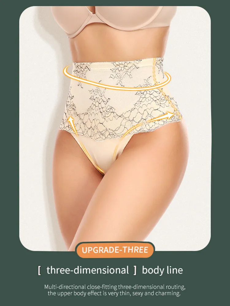 Lace Lift-Up Sports Bra & High-Waisted Thong Set for Women