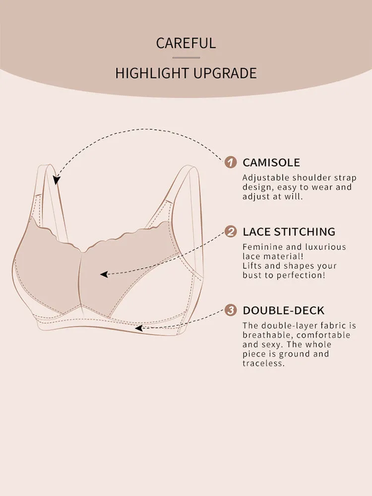 Lace Lift-Up Sports Bra & High-Waisted Thong Set for Women