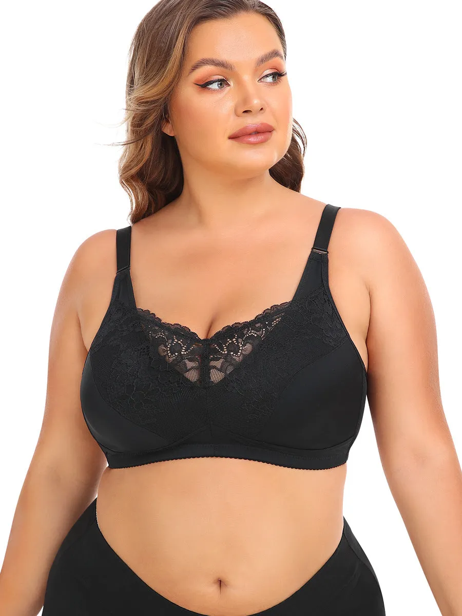 Lace Lift-Up Sports Bra & High-Waisted Thong Set for Women