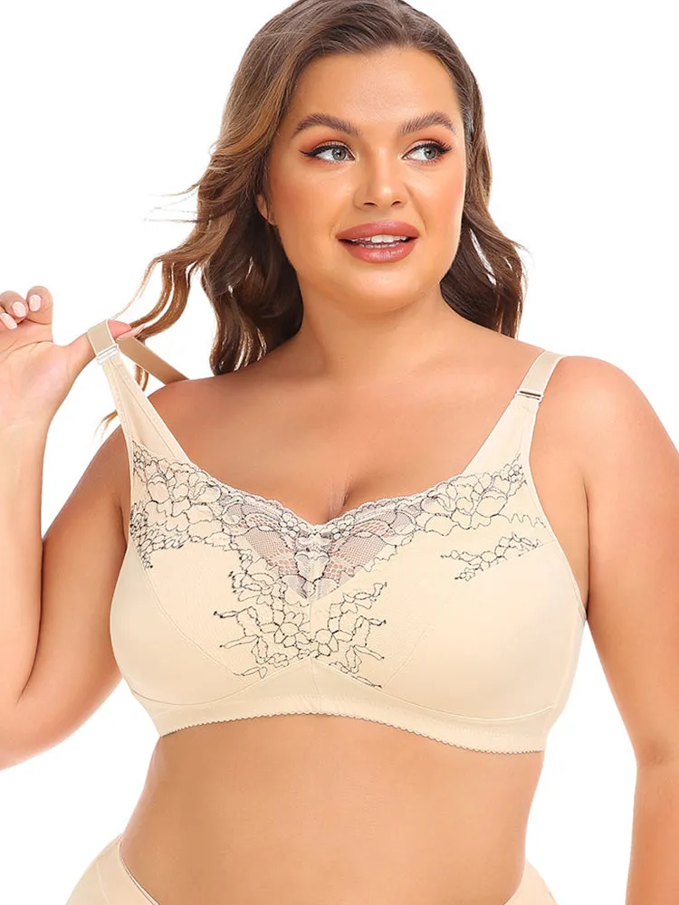 Lace Lift-Up Sports Bra & High-Waisted Thong Set for Women