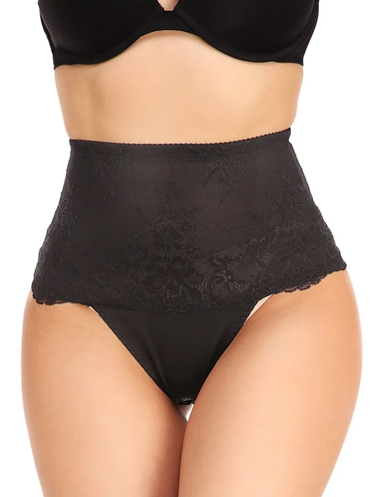 Lace Lift-Up Sports Bra & High-Waisted Thong Set for Women