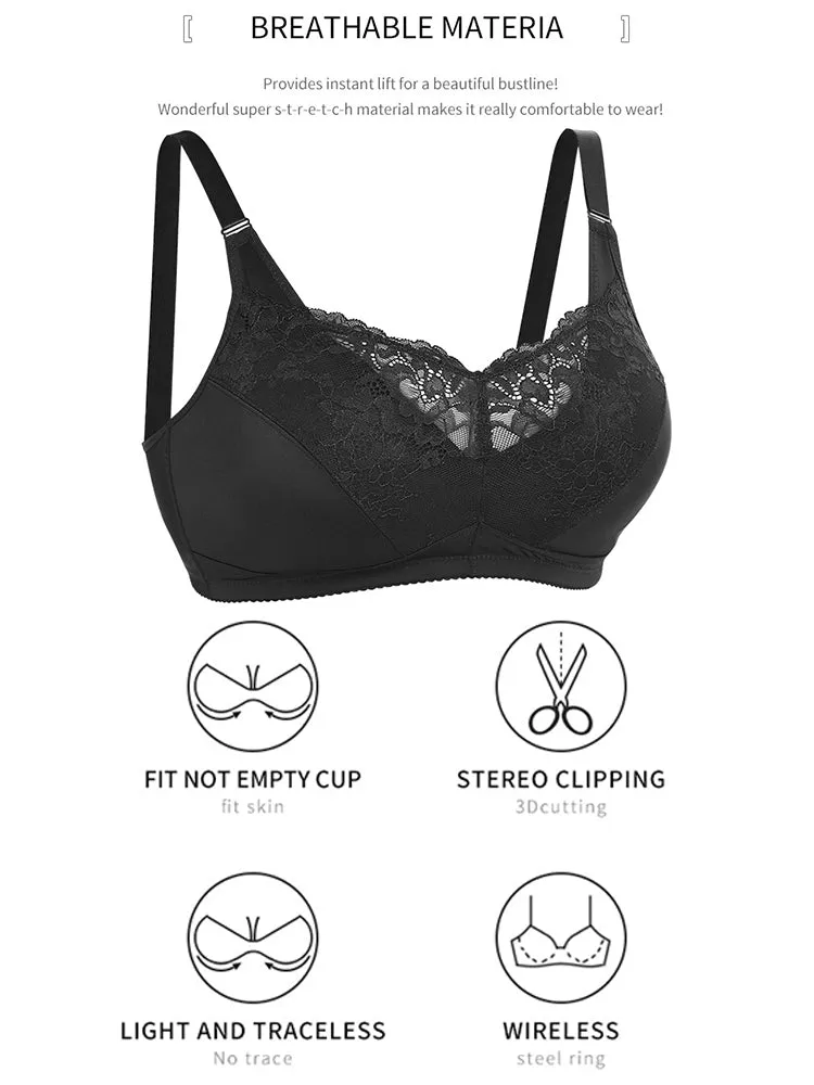 Lace Lift-Up Sports Bra & High-Waisted Thong Set for Women