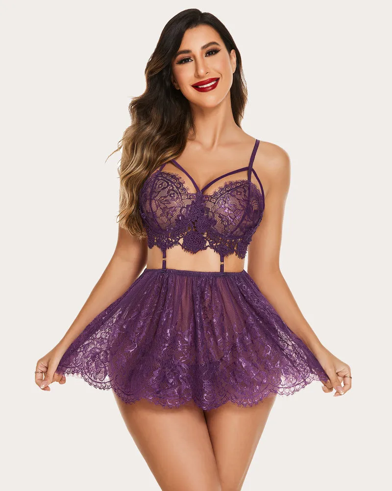 Lace Mesh Babydoll Nightwear