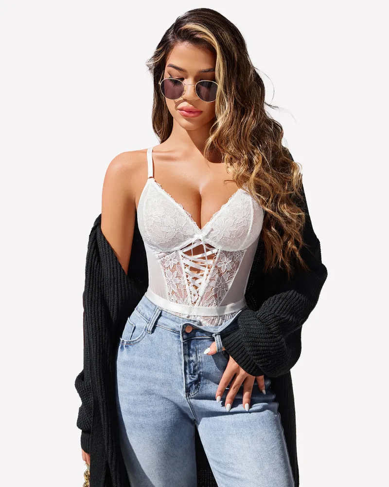 Lace Mesh One Piece Teddy Lingerie