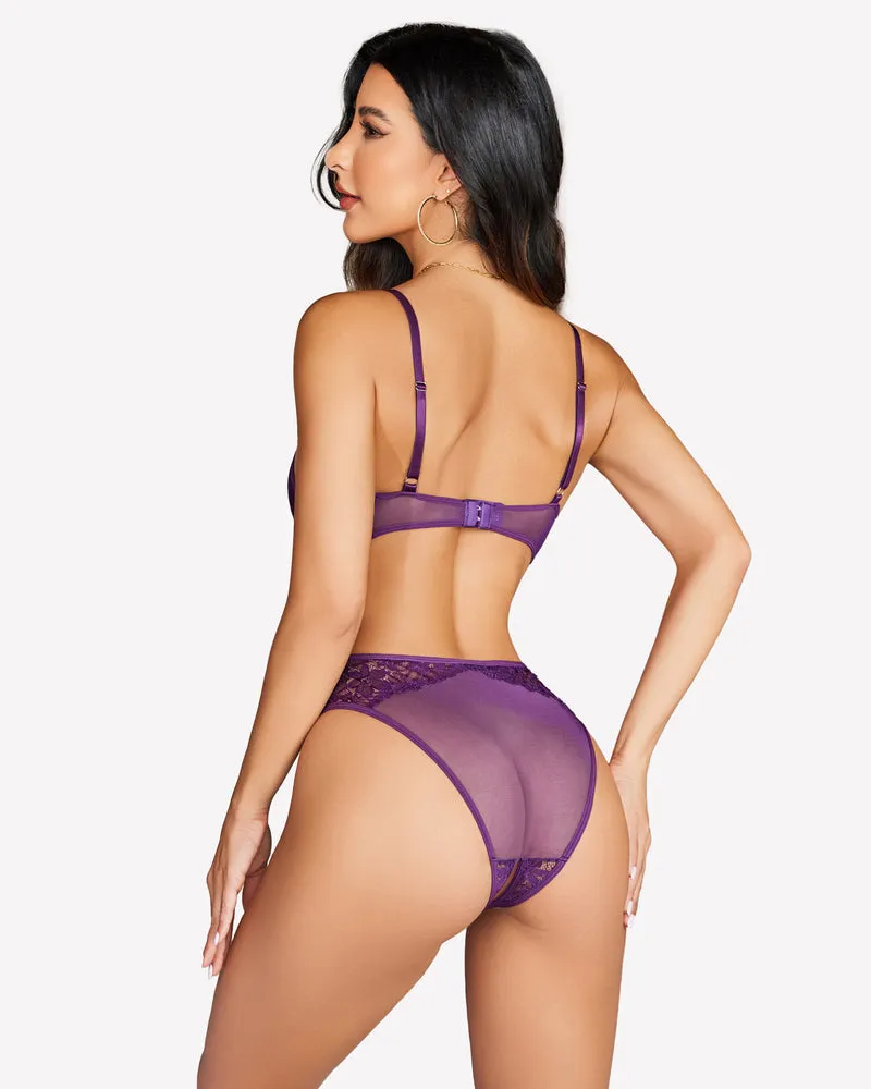 Lace Mesh One Piece Teddy Lingerie