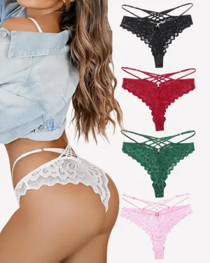 Lace Panties Criss Cross Back Underpants
