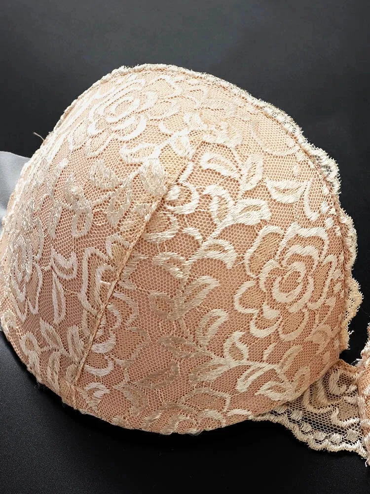 Lace Push Up Adhesive Invisible Backless Plunge Bra