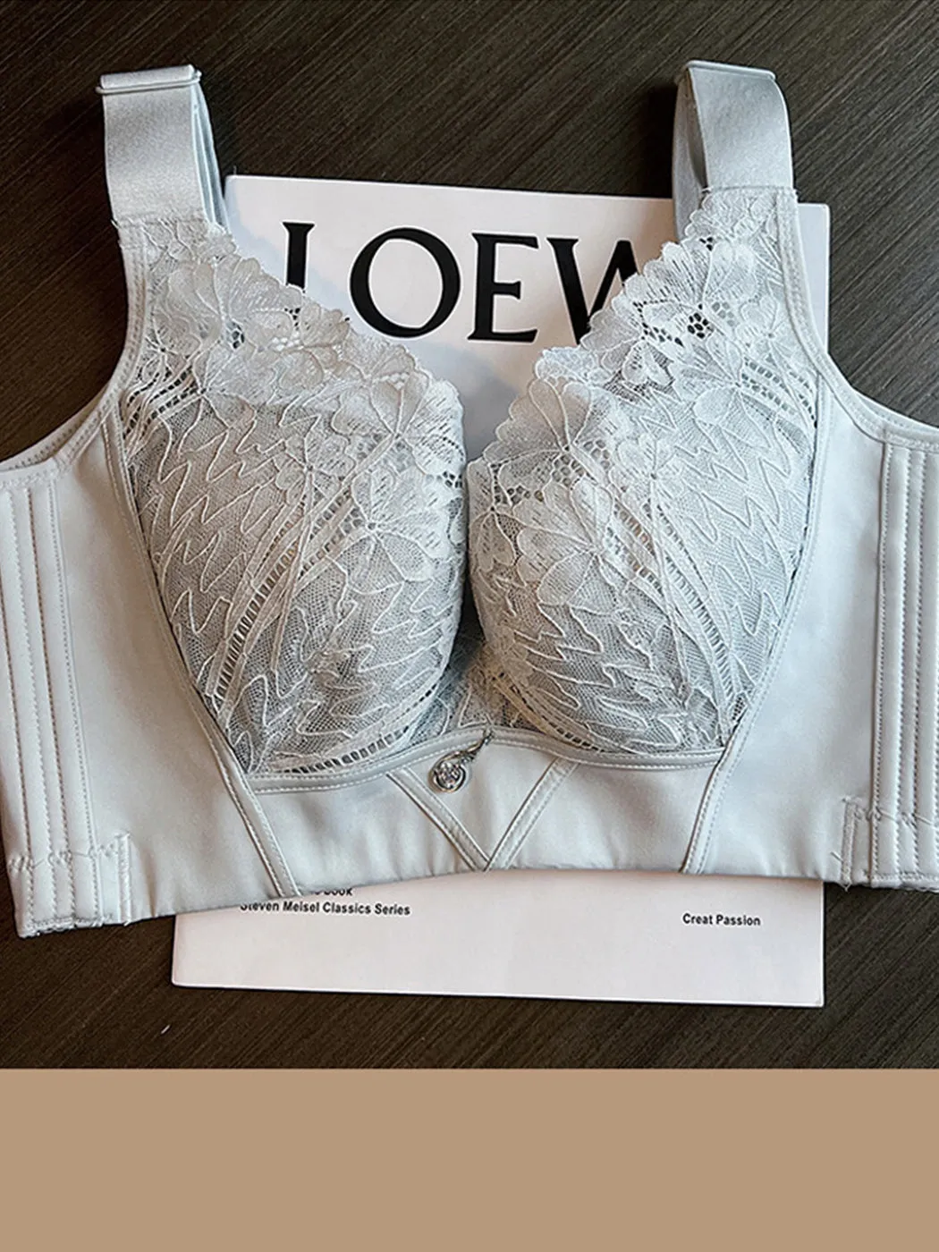Lace Trim Side Support Push Up Bra