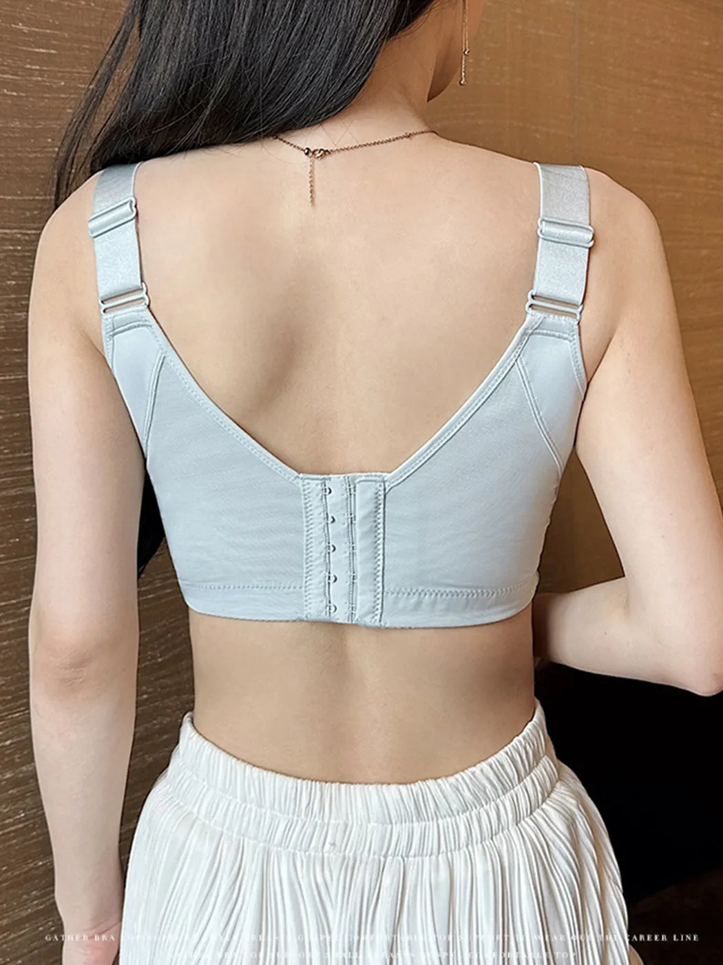 Lace Trim Side Support Push Up Bra