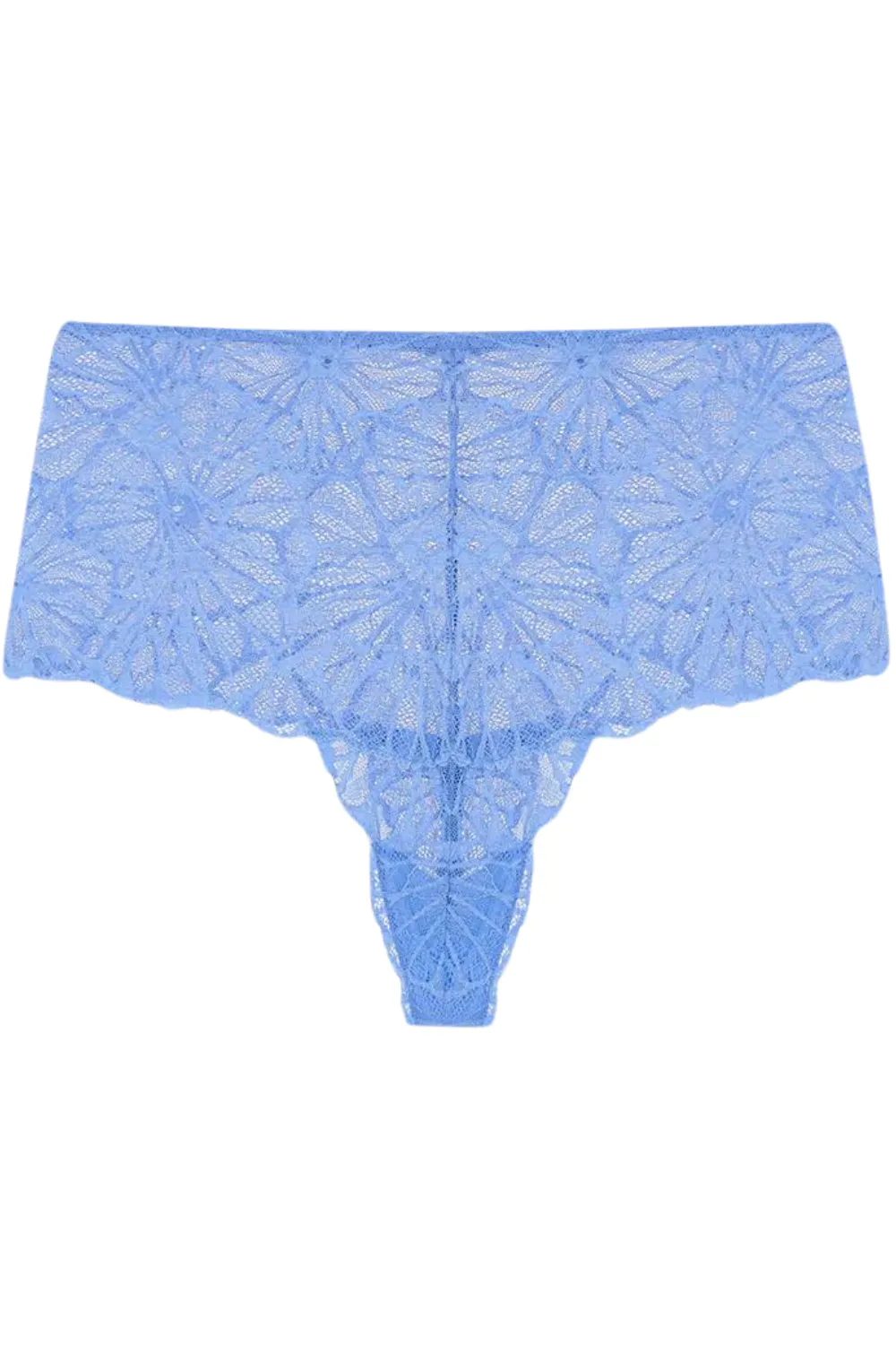 Lena Graphic Lace High Waist Knicker Blue