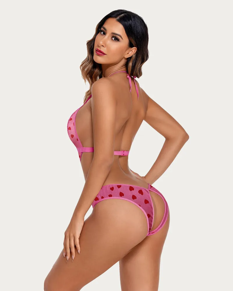 Leopard Deep V Lace Mini Bodysuit