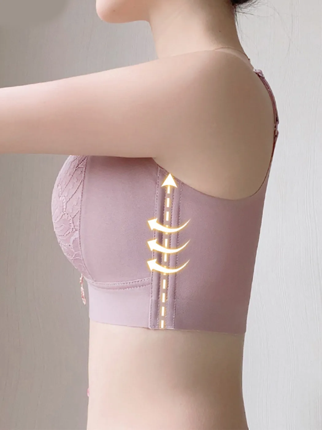 Lift-Up Anti-Sagging Thin Wire-Free Minimizer Bra