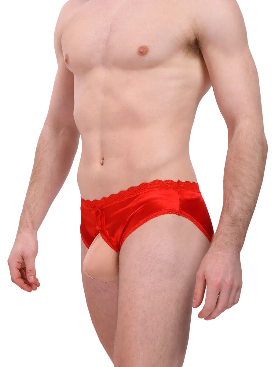 Luxe Satin Crotchless Panties