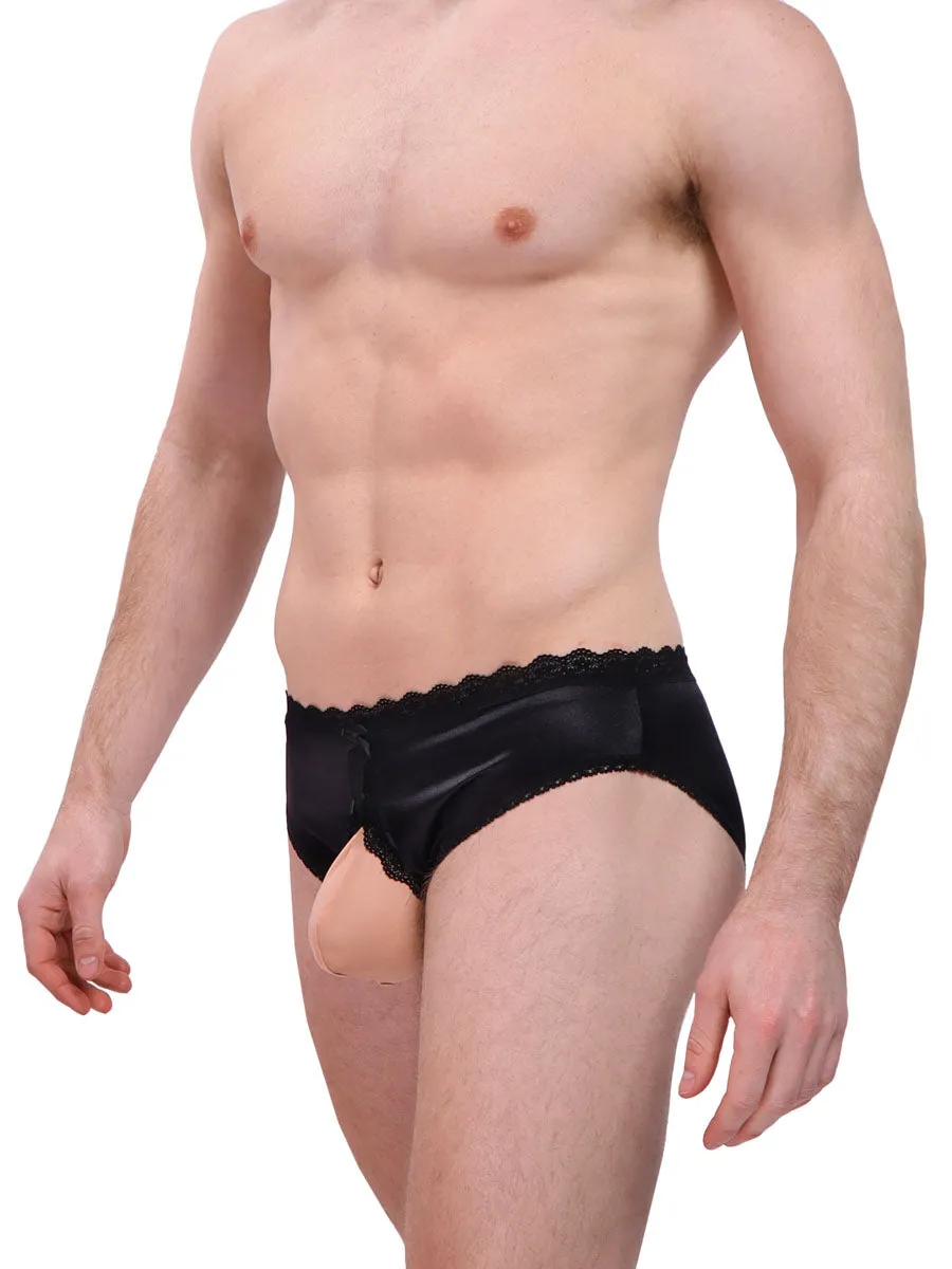 Luxe Satin Crotchless Panties