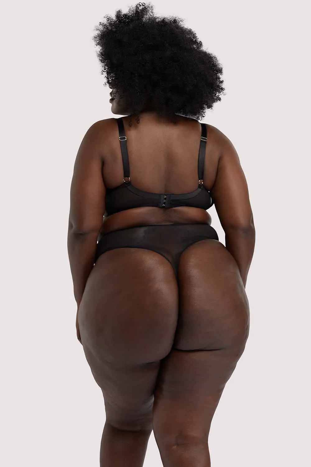 Lydia Black Diamante Highwaist Thong
